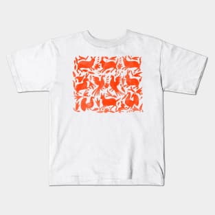 Orange Otomi Print Kids T-Shirt